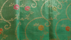 Elegant sea green Shimmer Tissue Saree with Meenakari Floral Work