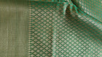 Elegant sea green Shimmer Tissue Saree with Meenakari Floral Work