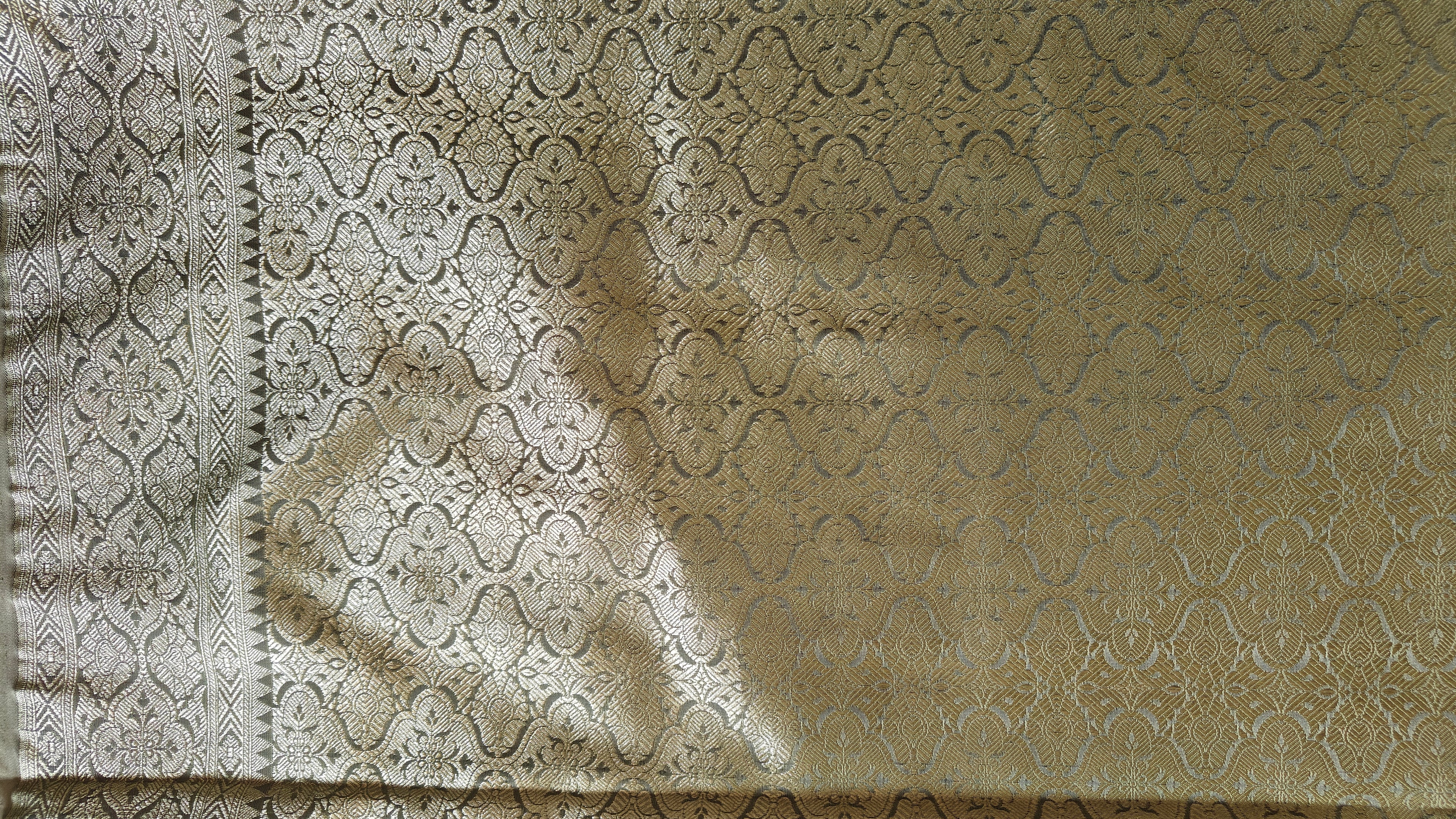 Grey Premium Banarasi Saree with Silver Zari Elegance