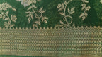 Dark Green Georgette Saree with Floral Jaal Work
