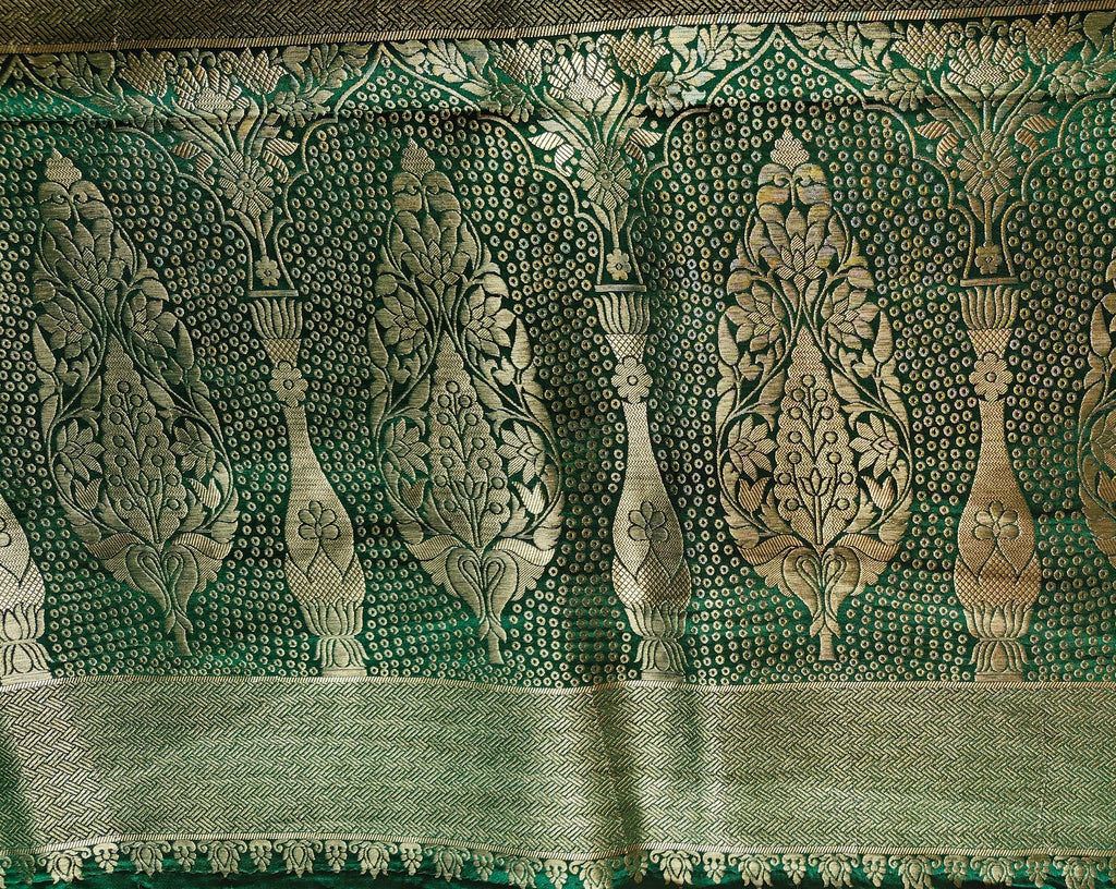 Green Banarasi Bandhej Saree