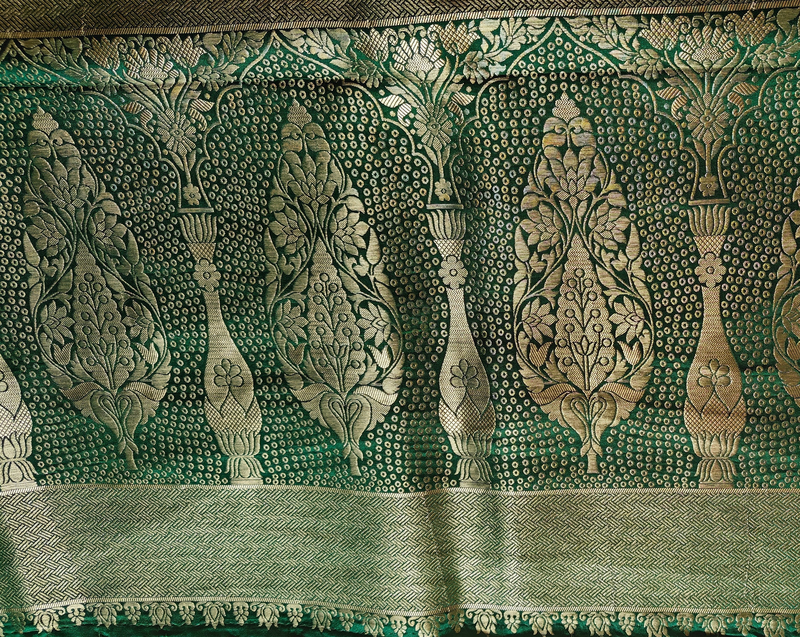 Green Banarasi Bandhej Saree