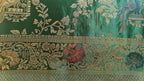 Dark Green Banarasi Silk Saree with Peacock Jaal Work