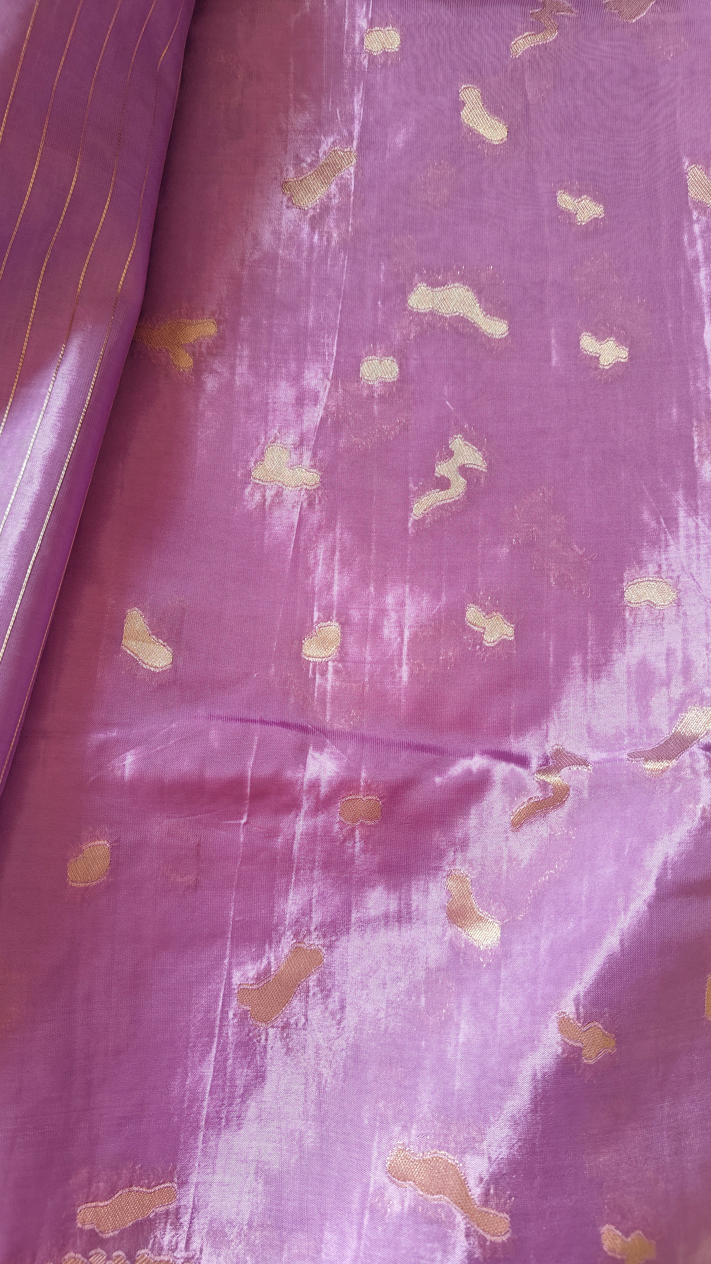 Lavender Designer Saree with Silver Zari