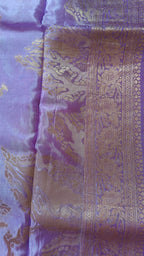 Lavender Designer Saree with Silver Zari