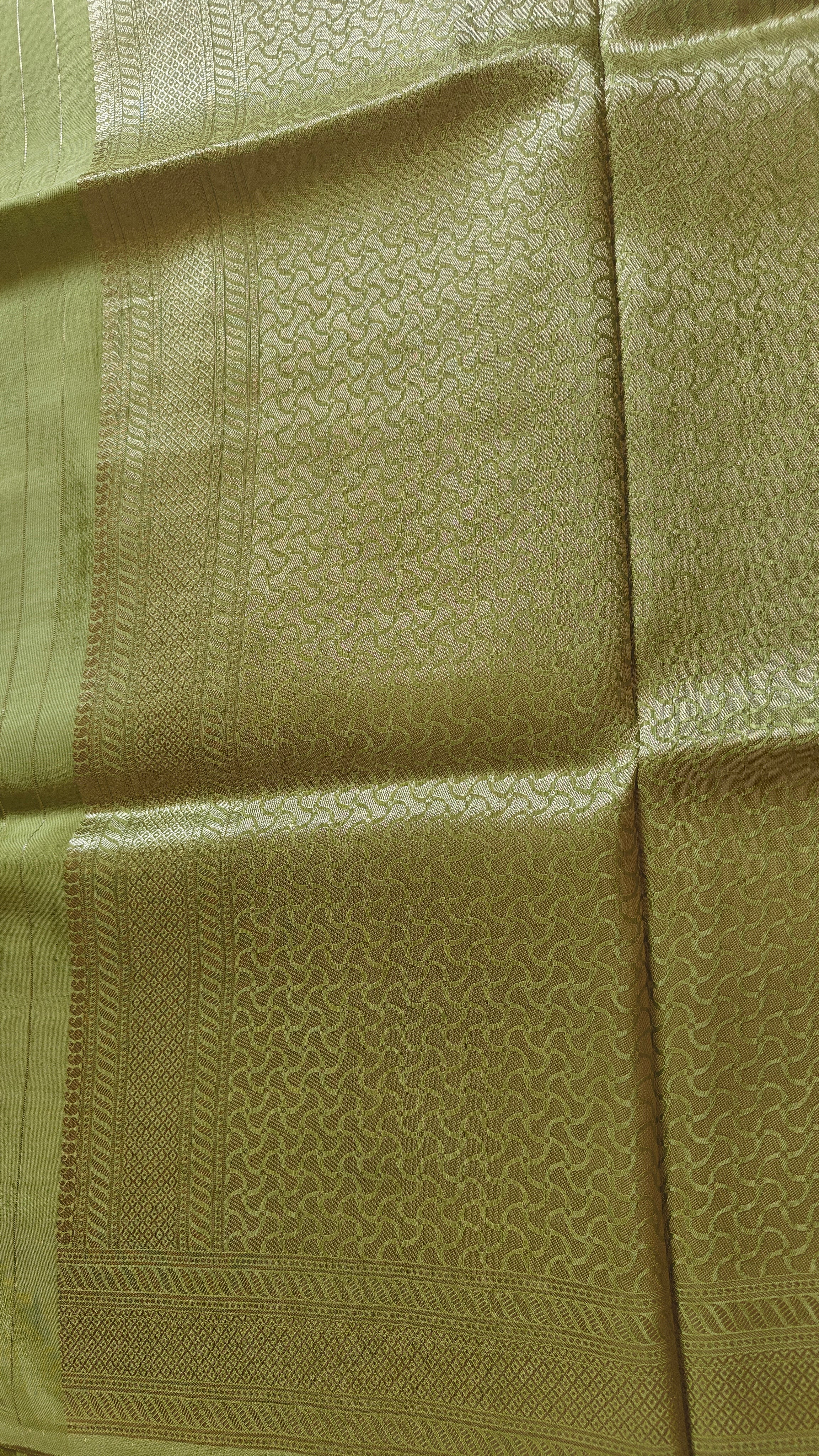 Neon Parrot Green Designer Saree with Shimmery Silk