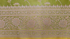 Parrot Green Silk Saree with Full Jaal Work