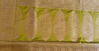 Parrot Green Silk Saree with Full Jaal Work