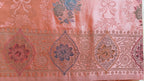 Peach Banarasi Silk Tanchoi Meenakari Saree