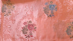 Peach Banarasi Silk Tanchoi Meenakari Saree