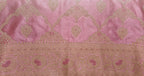 Pastel Pink Banarasi Silk saree with All-Over Jaal Work & Lotus Motif Border