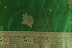 Dark Green Banarasi Silk Saree with Booti Work