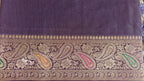 Purple Raw Silk Saree with Timeless Classic Border