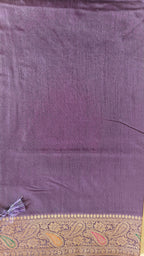 Purple Raw Silk Saree with Timeless Classic Border