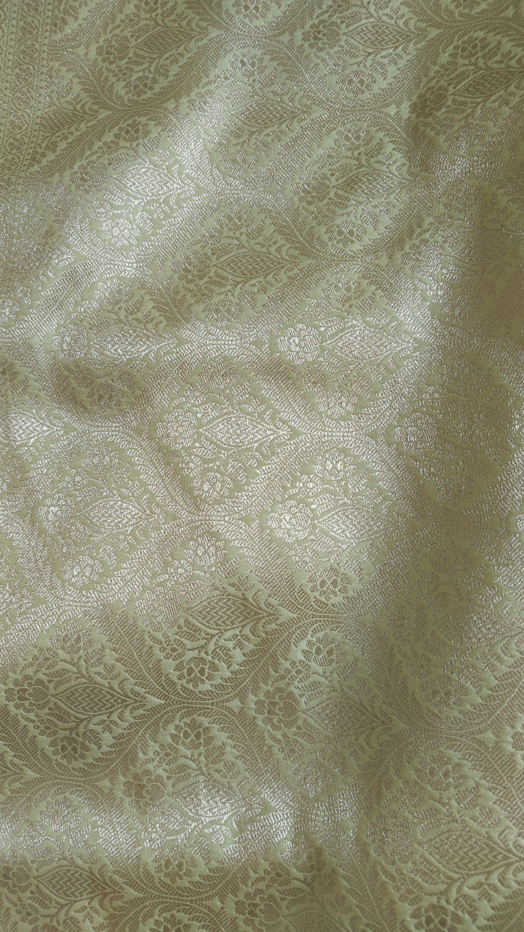 Pastel green Tanchoi saree