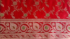 Red banarasi Katan with Meenakari Booti