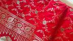 Red banarasi Katan with Meenakari Booti
