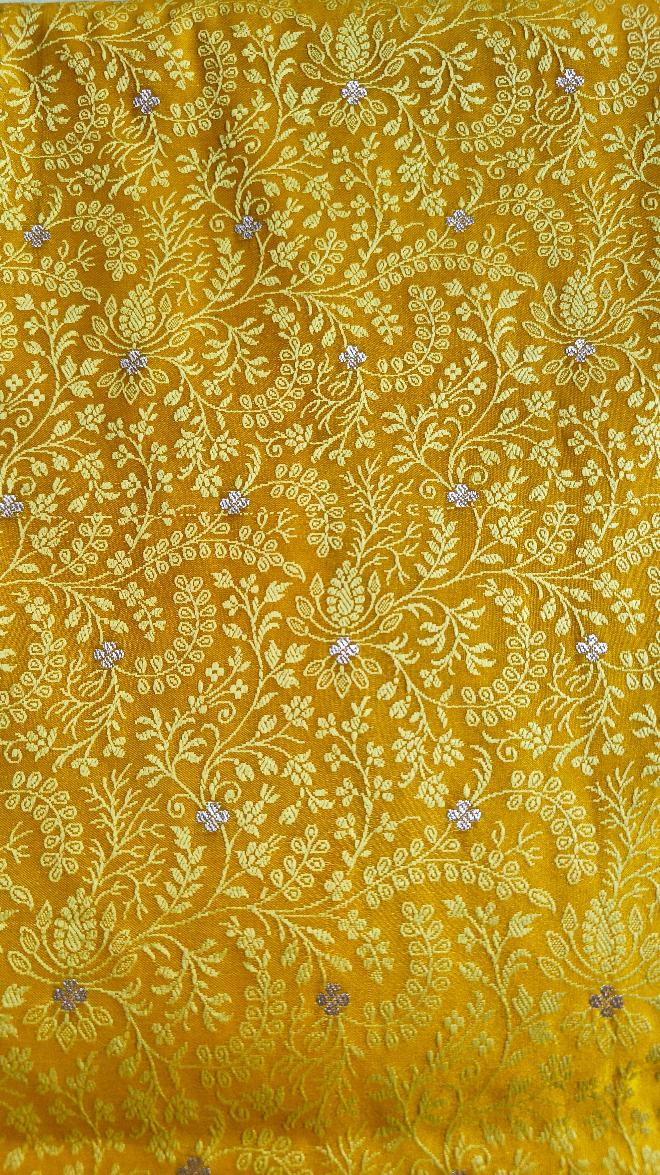 Yellow Mashru Katan Tanchoi Banarasi Saree