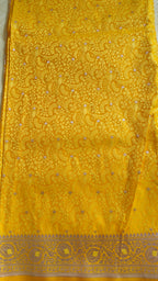 Yellow Mashru Katan Tanchoi Banarasi Saree