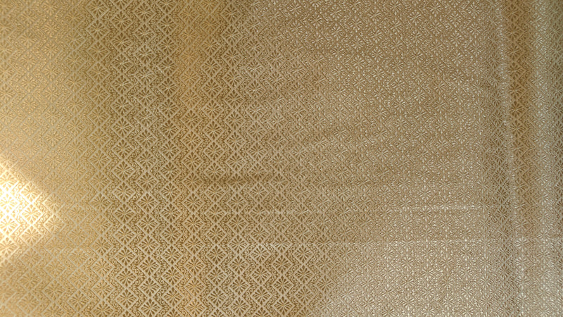 Yellow Katan Silk Tanchoi Saree