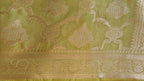 Parrot yellow Banarasi Silk saree with All-Over Jaal Zari