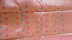 Pastel Pink Cotton Saree with Lotus Meenakari