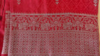 Red Banarasi Silk Tanchoi Saree with Elephant Border