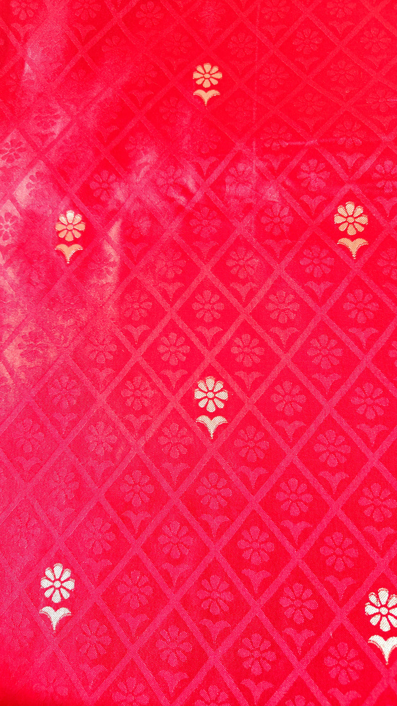 Red Banarasi Silk Tanchoi Saree
