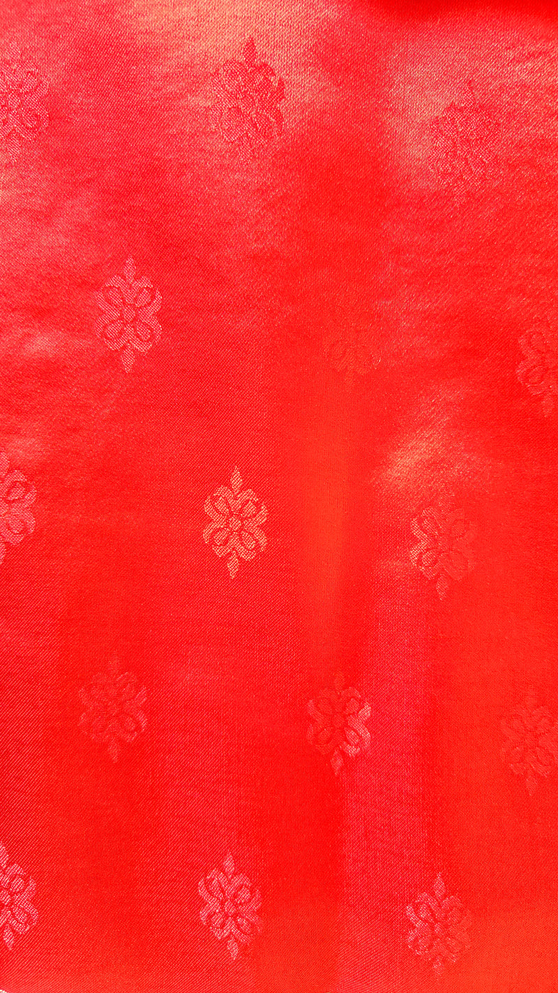 Red Banarasi Silk Tanchoi Saree