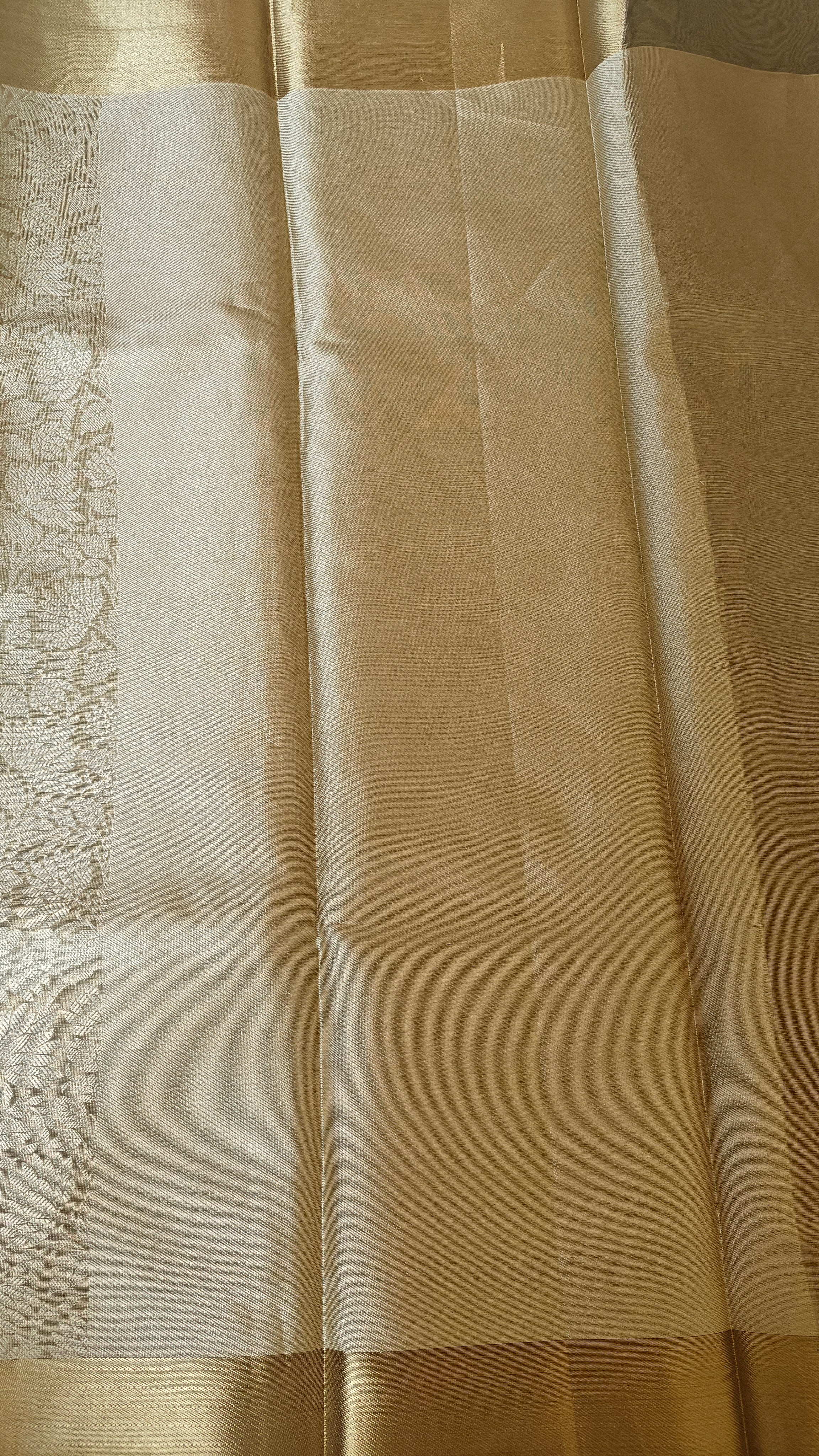 Golden Tissue Saree with Plain Zari Border