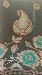 Dark Green Luxury Banarasi Silk Saree
