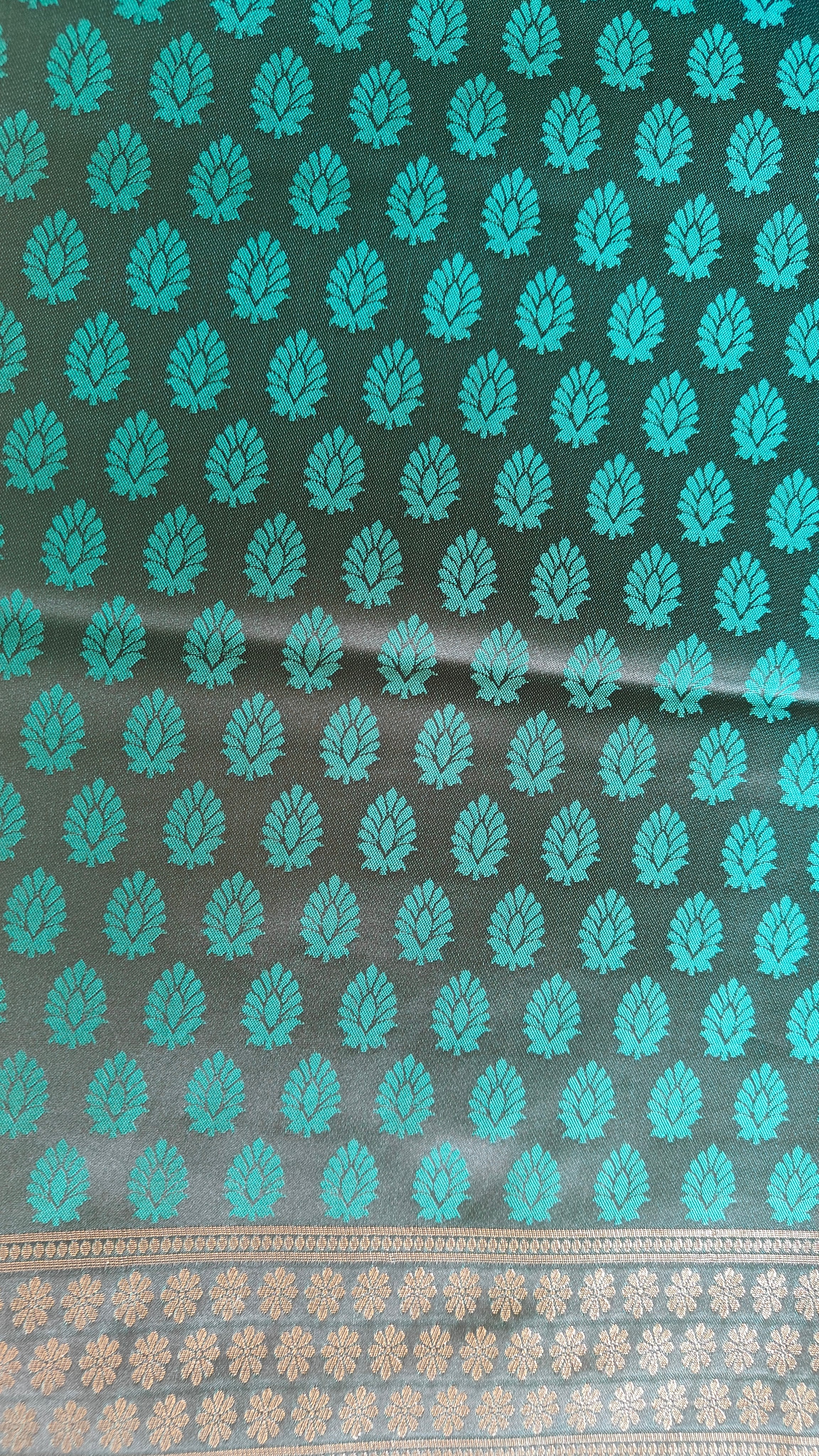Dark Green Luxury Banarasi Silk Saree