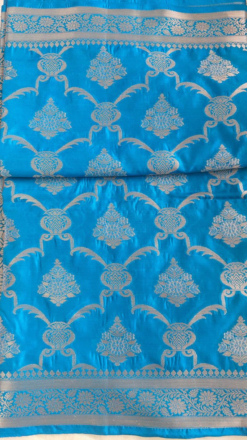 Teal Banarasi Silk saree