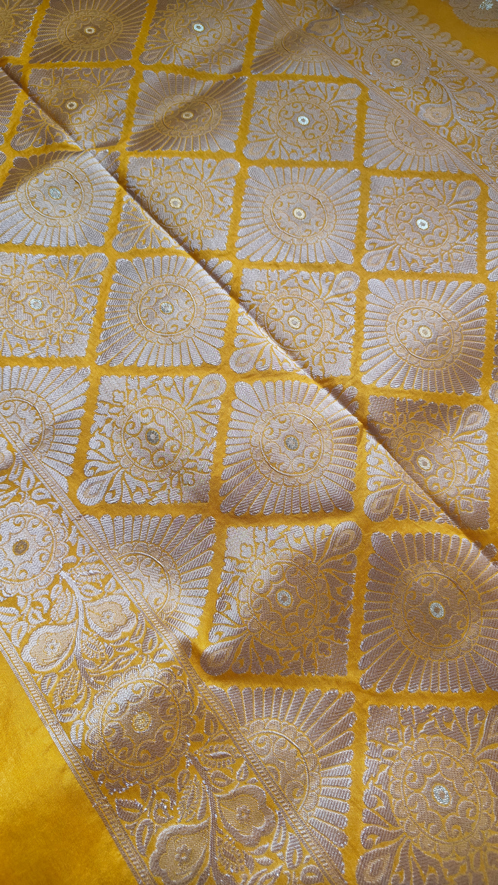 Yellow Raw Silk Saree with Booti