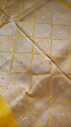 Yellow Raw Silk Saree with Booti