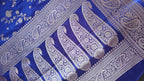 Navy blue Silk Saree with floral Jal