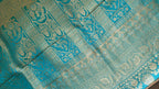 Elegant Aqua Blue Shimmer Tissue Saree