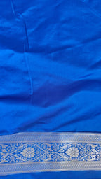 Blue Silk Saree with beautiful jaal zari