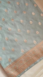 Pastel Green Saree with Delicate Booti