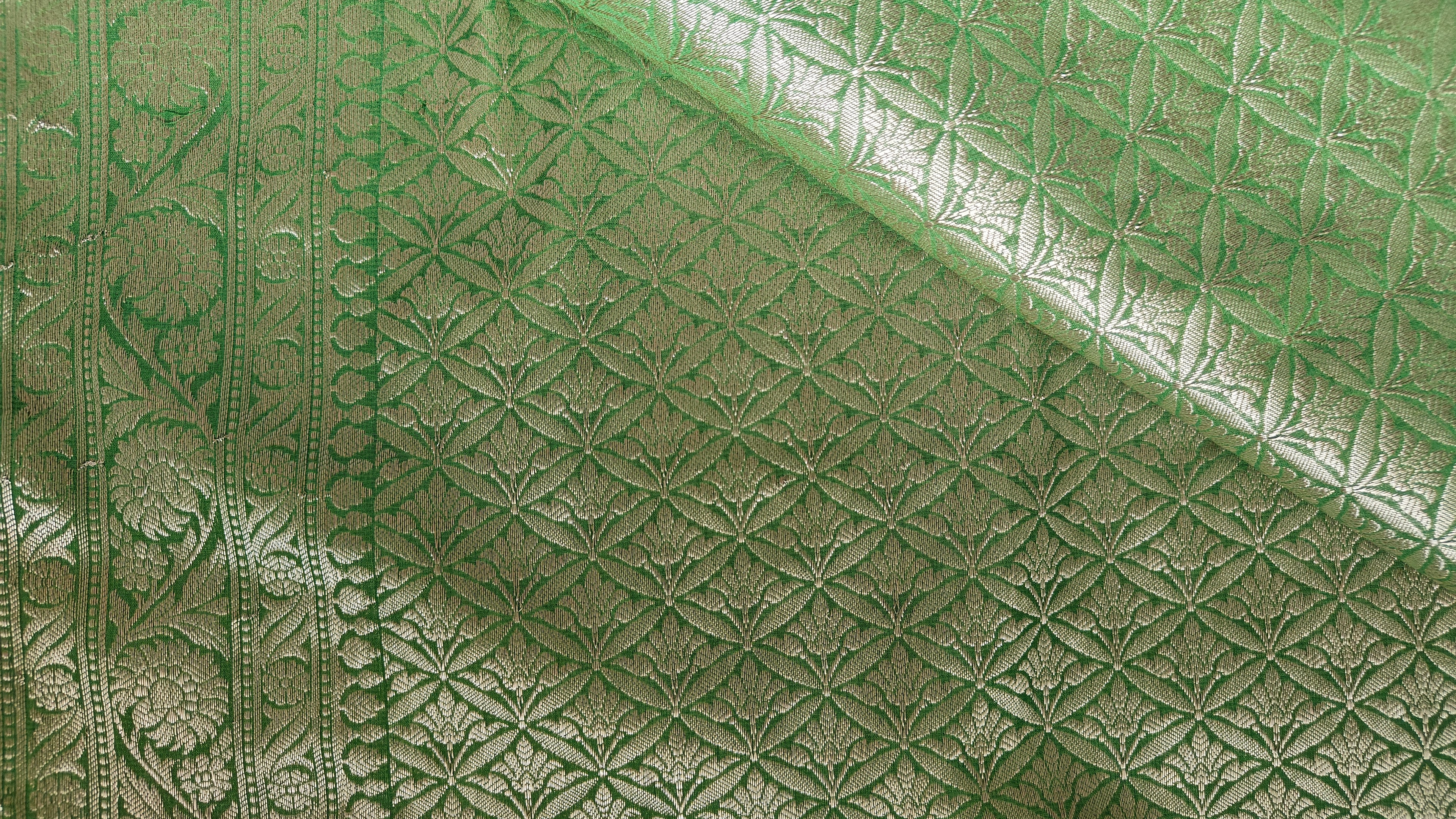 Green Georgette Saree with Banarasi Design Weave