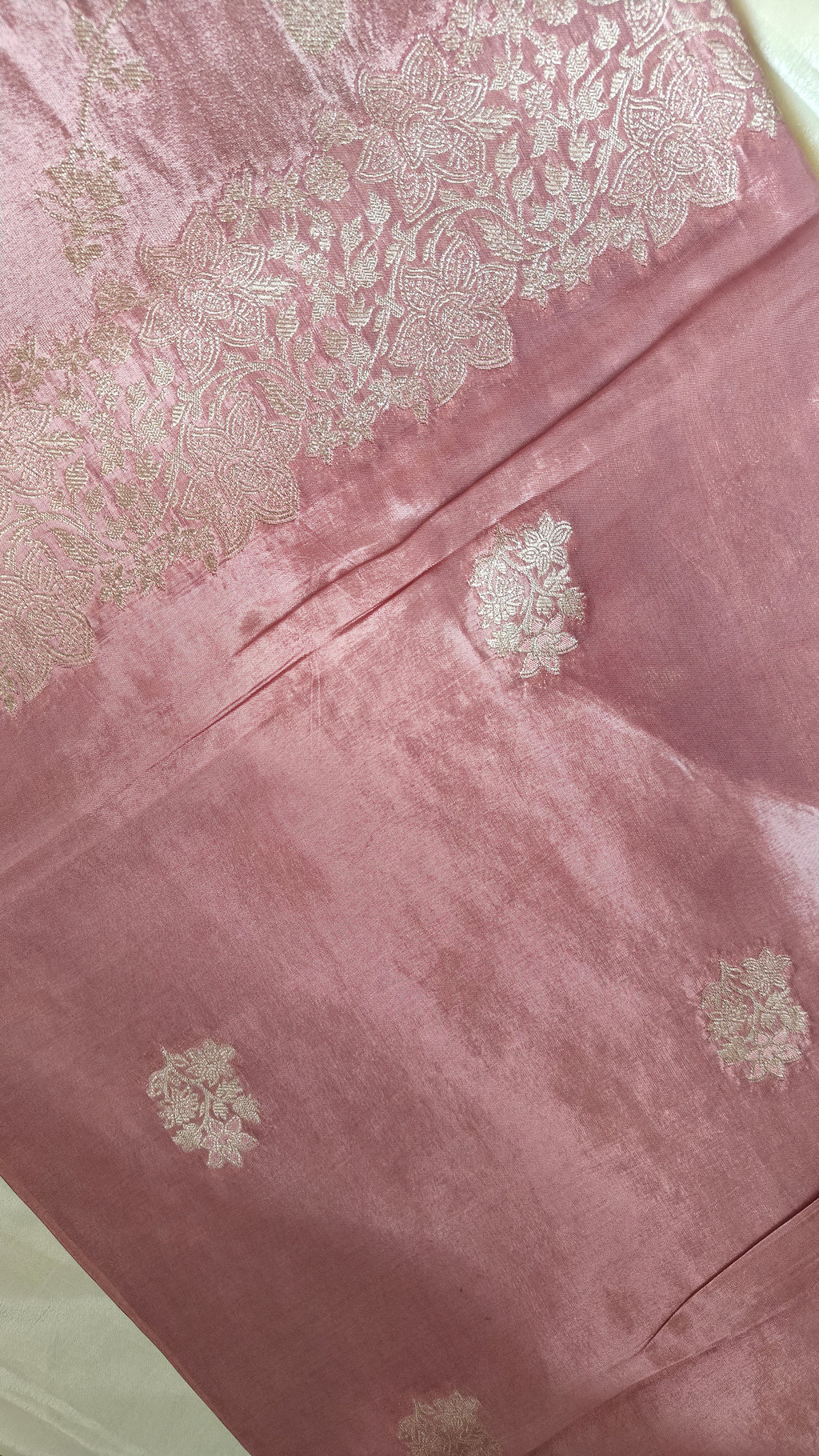 Designer Onion Pink Butter Crepe Saree