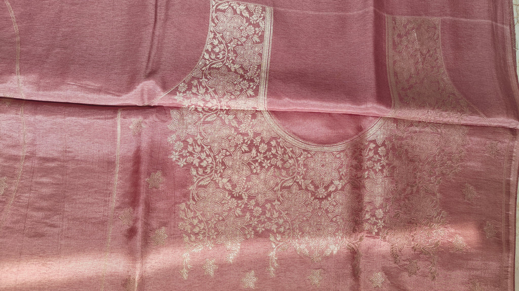 Designer Onion Pink Butter Crepe Saree