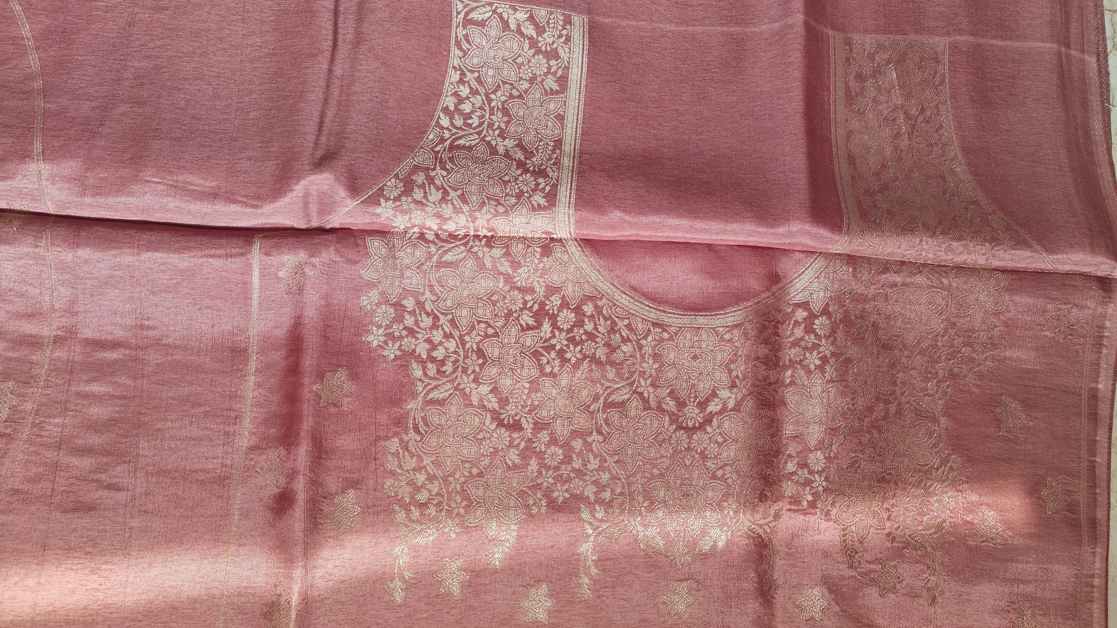 Designer Onion Pink Butter Crepe Saree