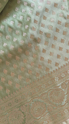 Pastel Green Silver Zari Saree