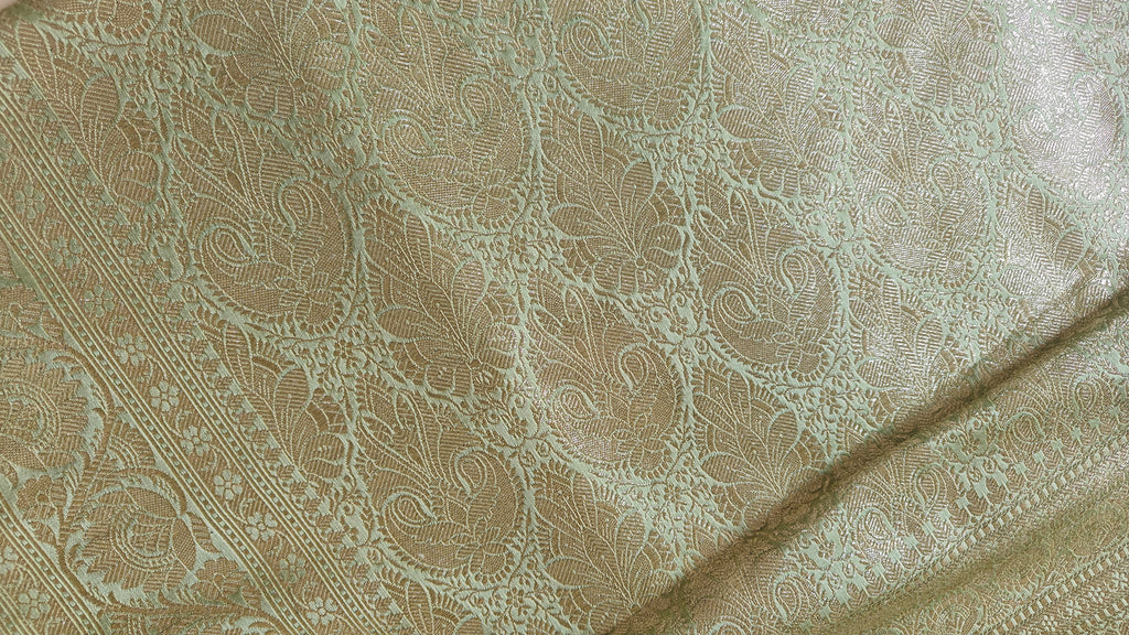 Pastel Green Silver Zari Saree