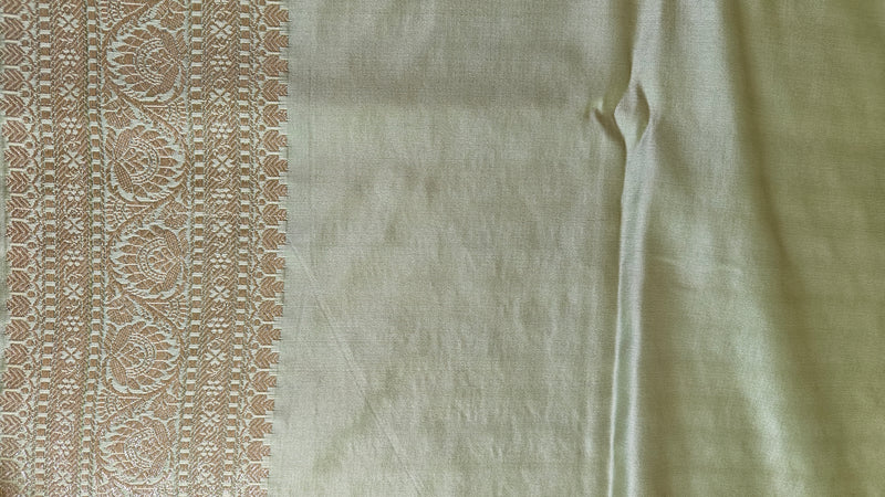 Pastel Green Saree with silver Zari Booti Work