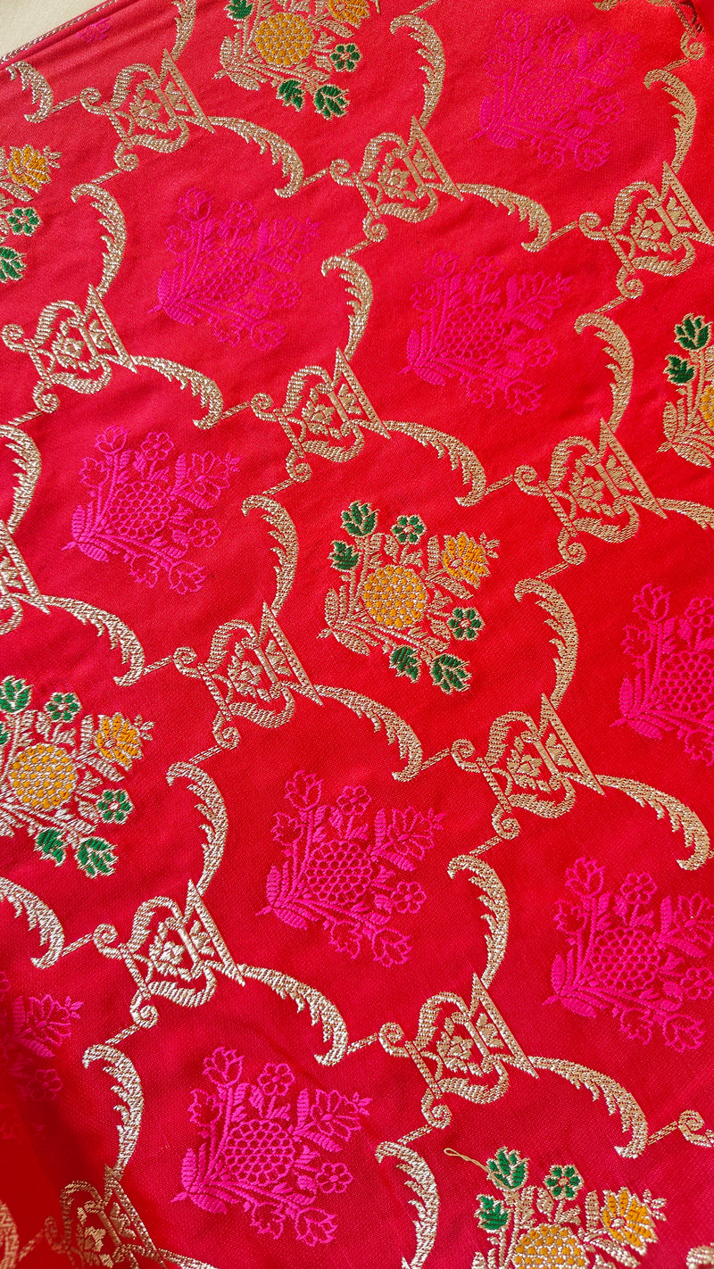 Pink Katan Tanchoi Silk Saree