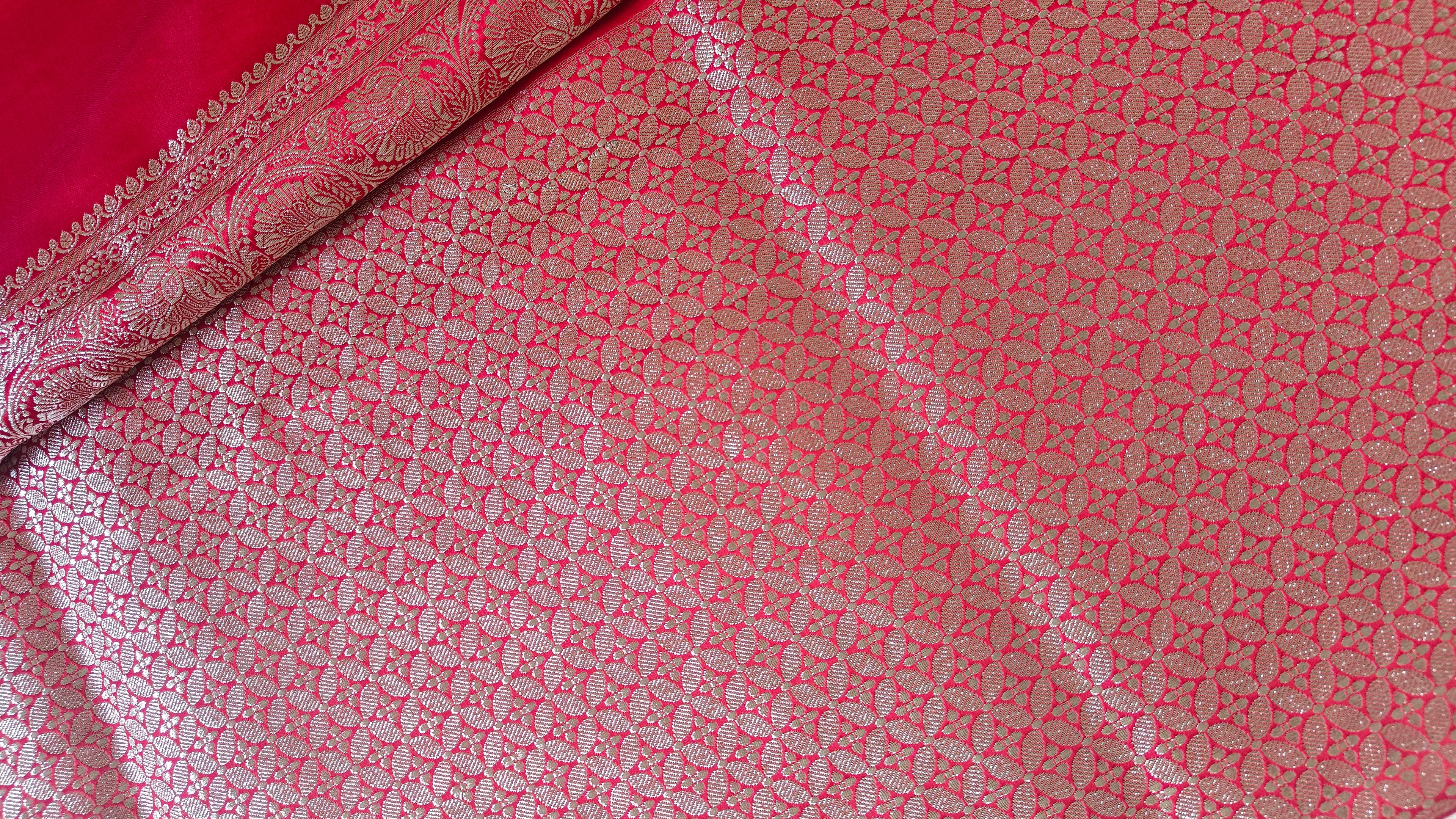 Pink Katan Tanchoi Silk Saree