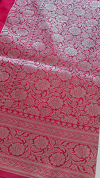 Pink Leheriya Silk Saree
