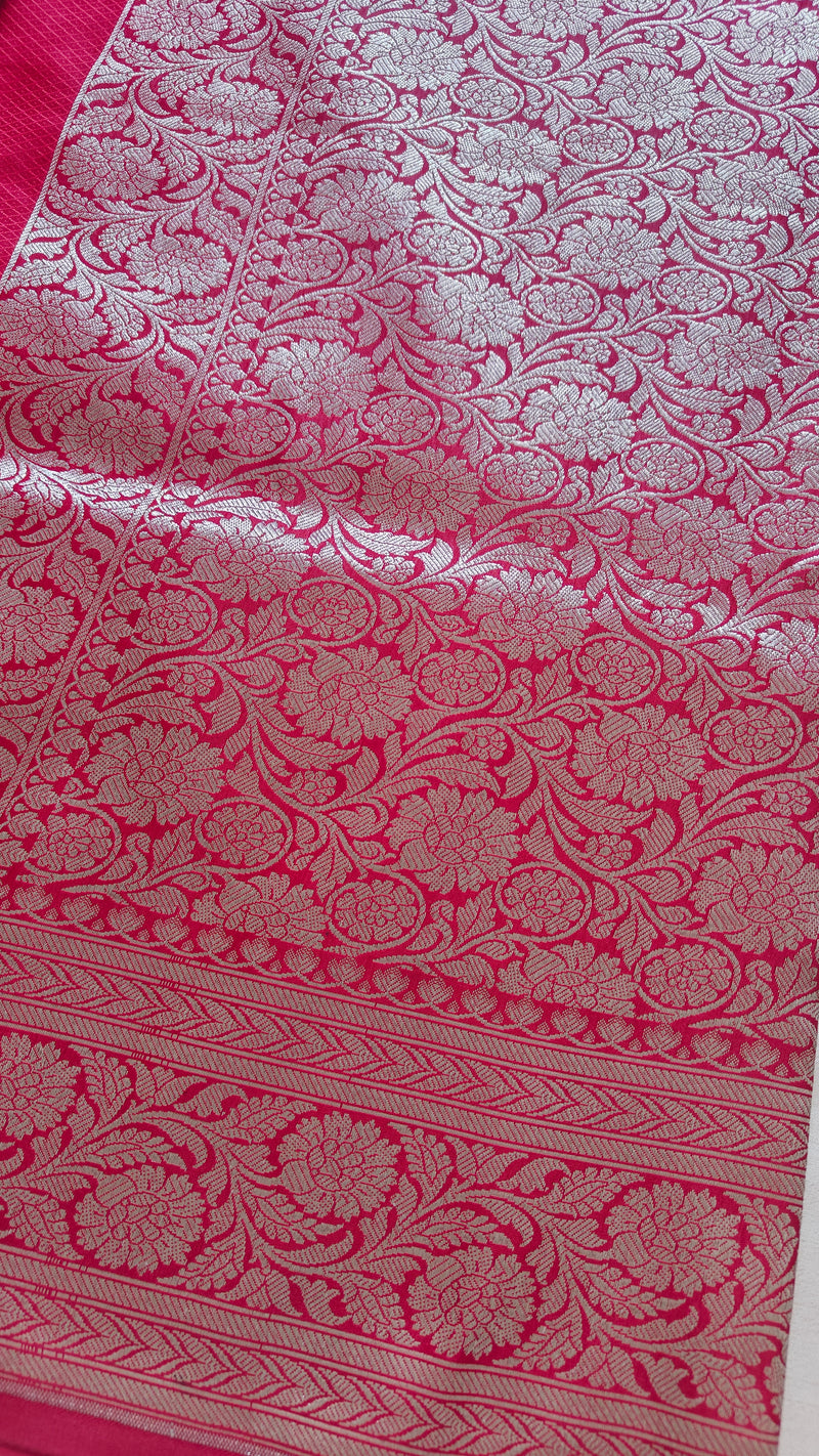 Pink Leheriya Silk Saree